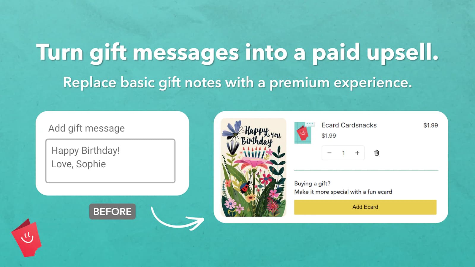 turn gift messages into a paid upsell